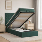 Ottoman bed 80x200 cm donkergroen fluweel