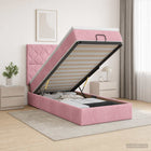 Ottoman bed 100x200 cm roze fluweel