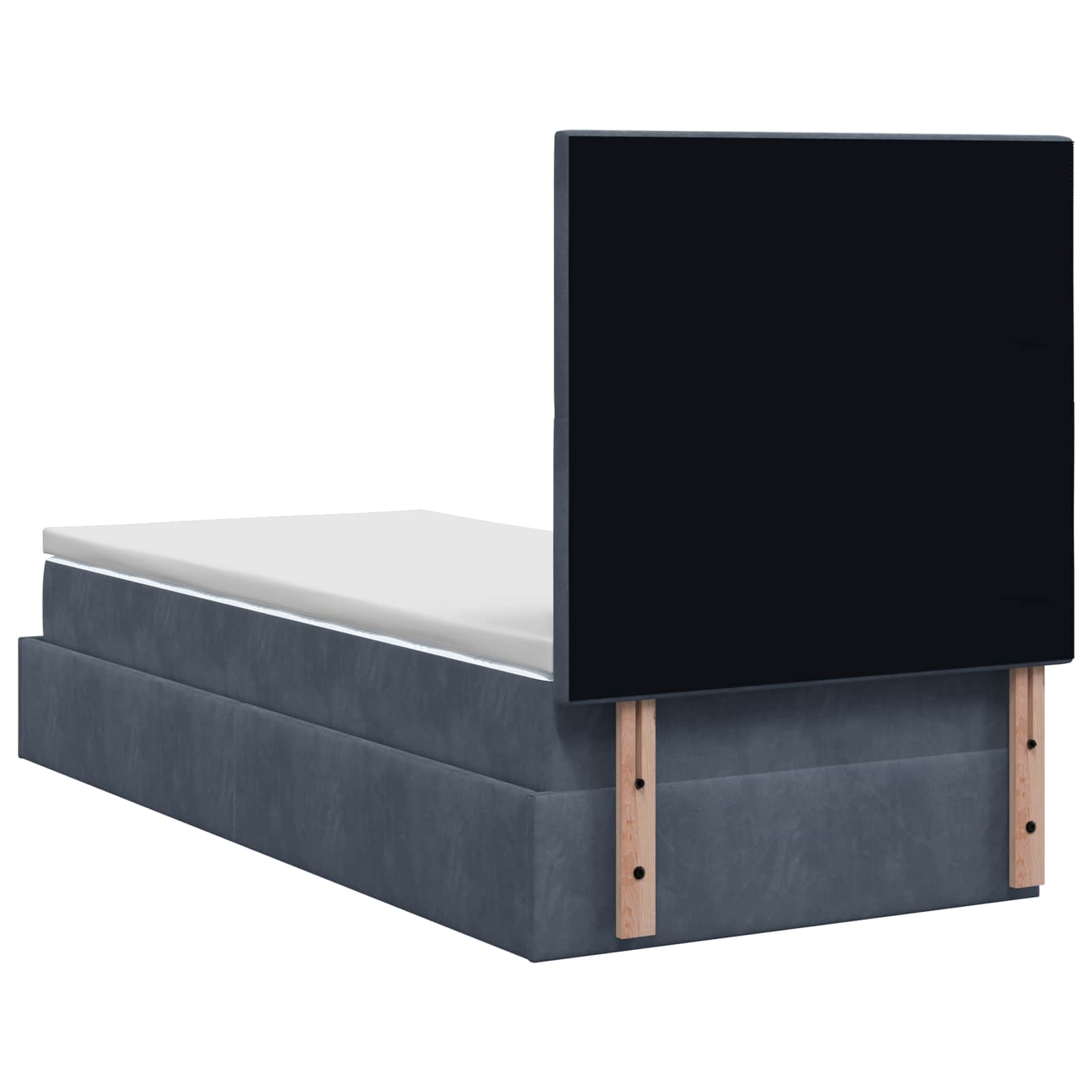 Ottoman bed met matras Donkergrijs 90 x 190 cm Fluweel