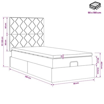Ottoman bed met matras Donkergroen 90 x 190 cm Fluweel