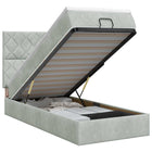 Ottoman bed met matras lichtgrijs 90x200 cm