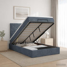 Ottoman bed 120x190 cm donkergrijs fluweel