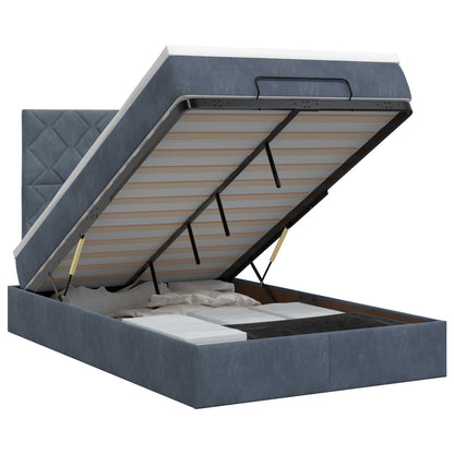 Ottoman bed met matras Donkergrijs 120 x 190 cm Fluweel