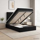 Ottoman bed met opbergruimte 120x190 cm zwart fluweel