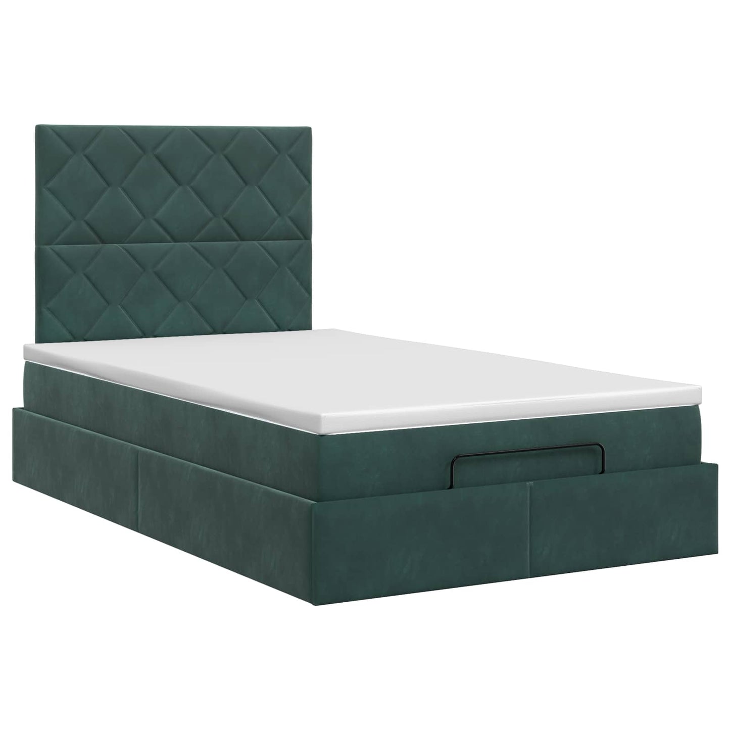 Ottoman bed met matras Donkergroen 120 x 190 cm Fluweel