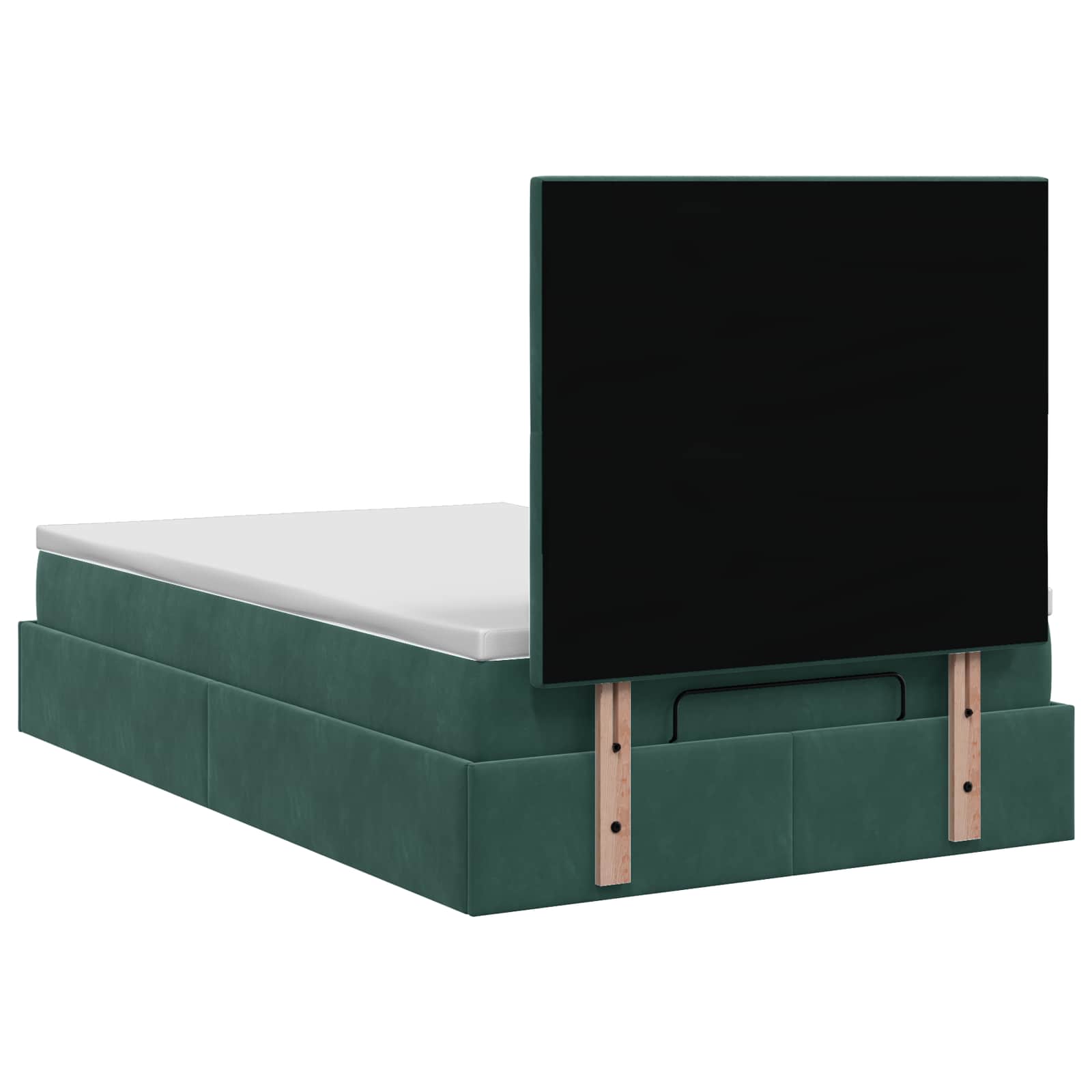 Ottoman bed met matras Donkergroen 120 x 190 cm Fluweel