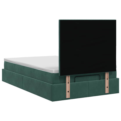 Ottoman bed met matras Donkergroen 120 x 190 cm Fluweel