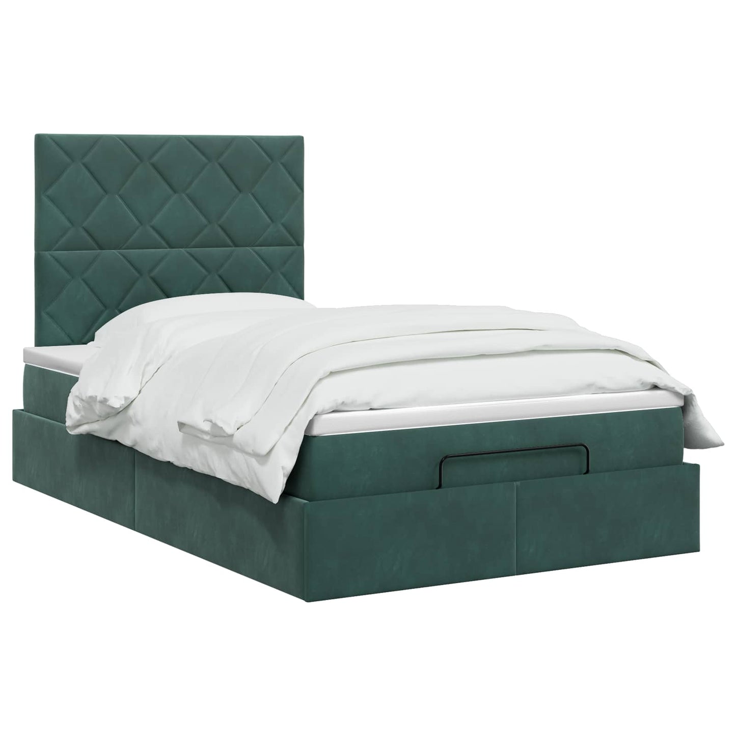 Ottoman bed met matras Donkergroen 120 x 190 cm Fluweel