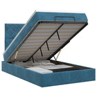 Ottoman bed met matras Donkerblauw 120 x 190 cm Fluweel