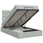Ottoman bed 120x200 cm lichtgrijs fluweel met opbergruimte
