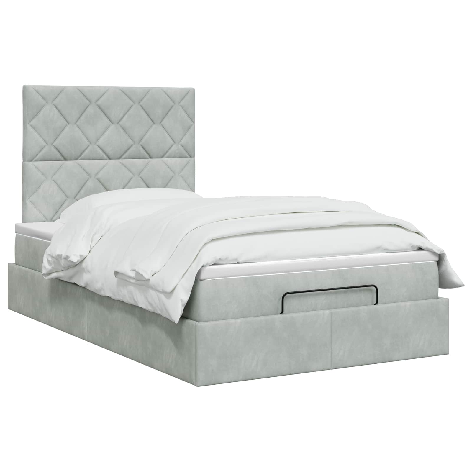 Ottoman bed met matras Lichtgrijs 120 x 200 cm Fluweel