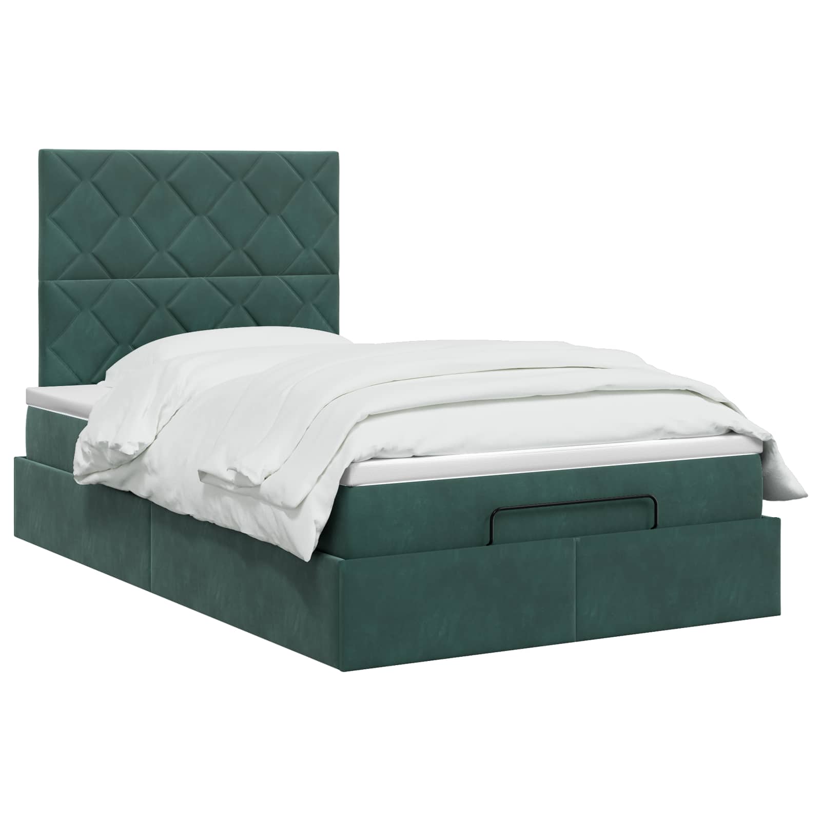 Ottoman bed met matras Donkergroen 120 x 200 cm Fluweel