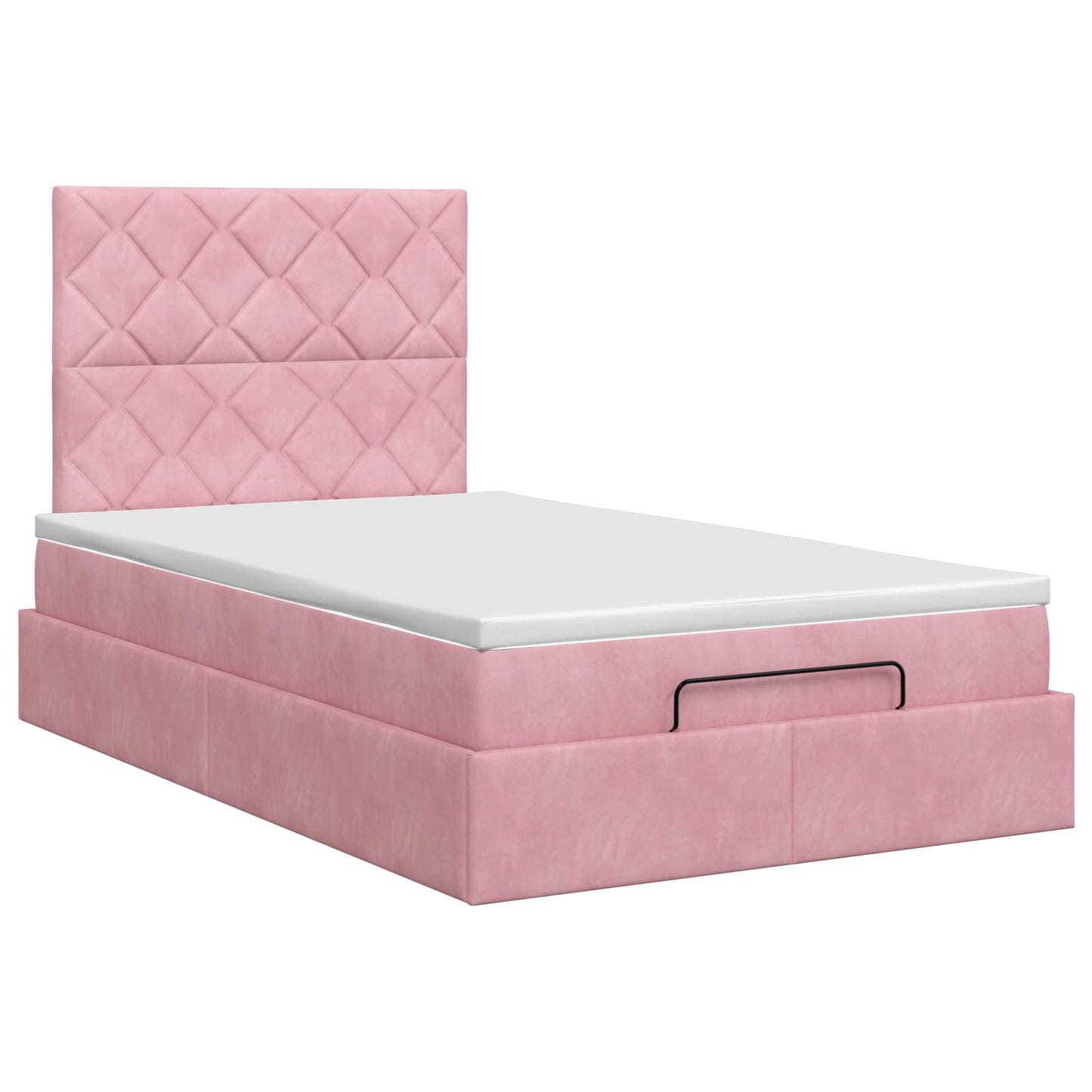 Ottoman bed met matras met hoofdeinde Roze 120 x 200 cm Fluweel