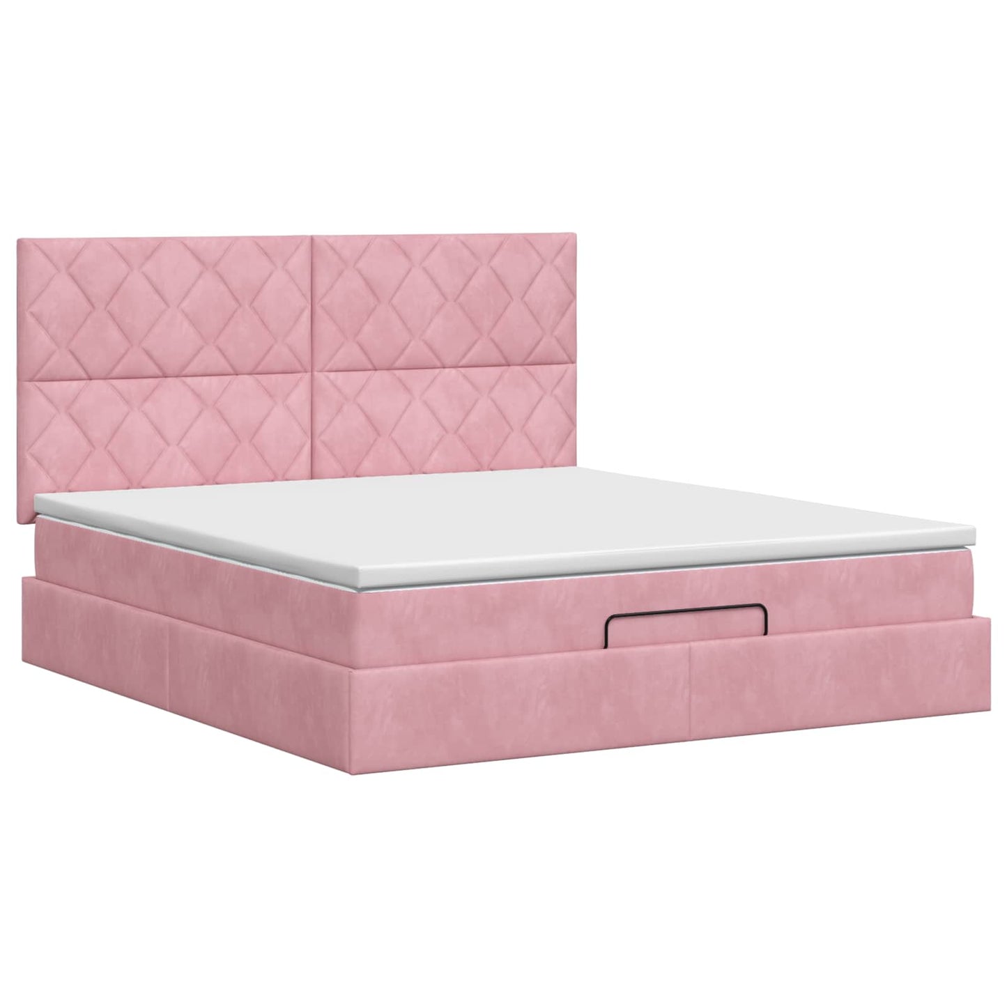 Ottoman bed met matras met hoofdeinde Roze 140 x 190 cm Fluweel