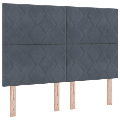 Ottoman bed met matras Donkergrijs 160 x 200 cm Fluweel