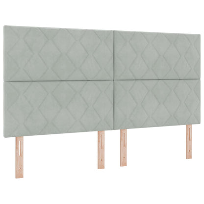 Ottoman bed met matras Lichtgrijs 180 x 200 cm Fluweel
