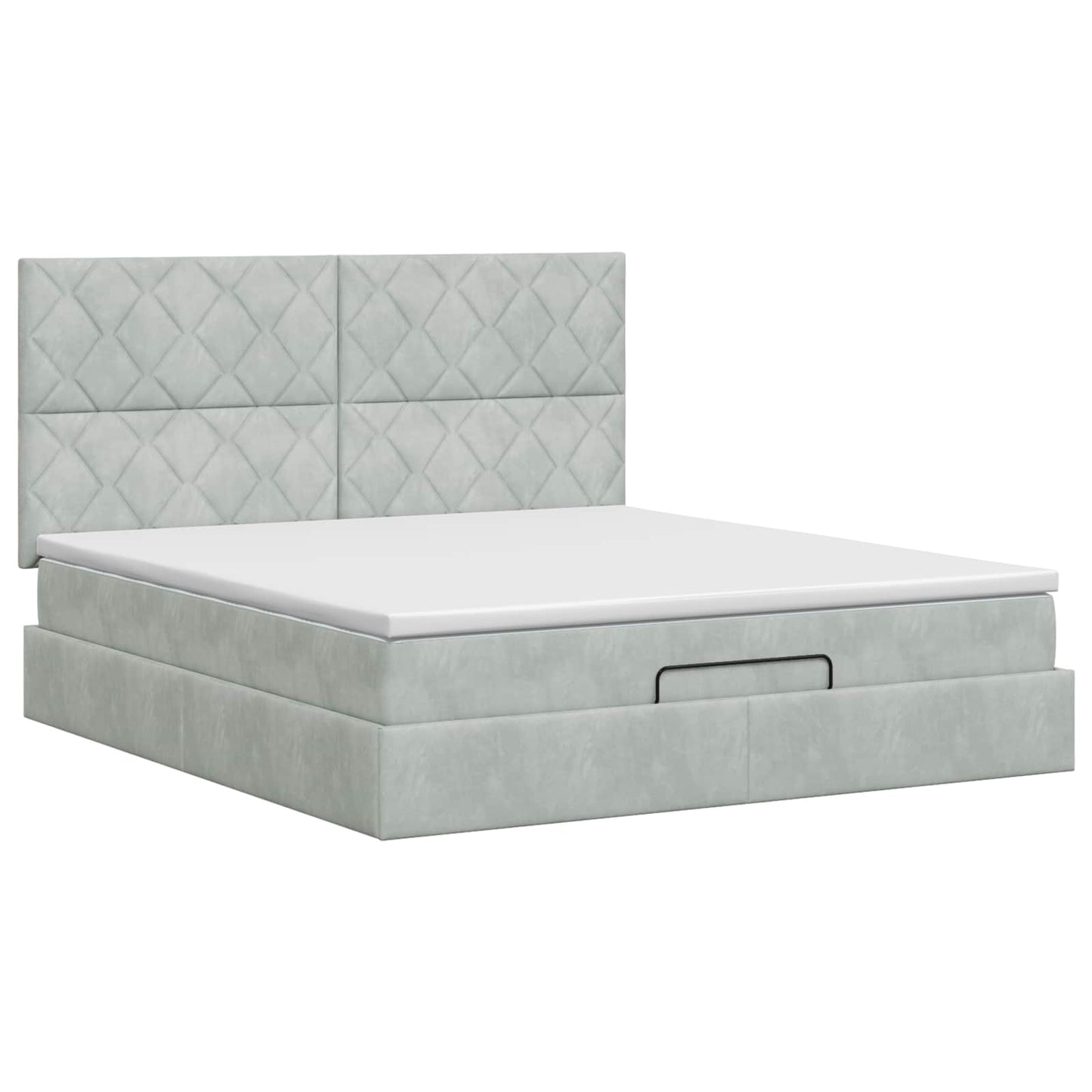 Ottoman bed met matras Lichtgrijs 180 x 200 cm Fluweel