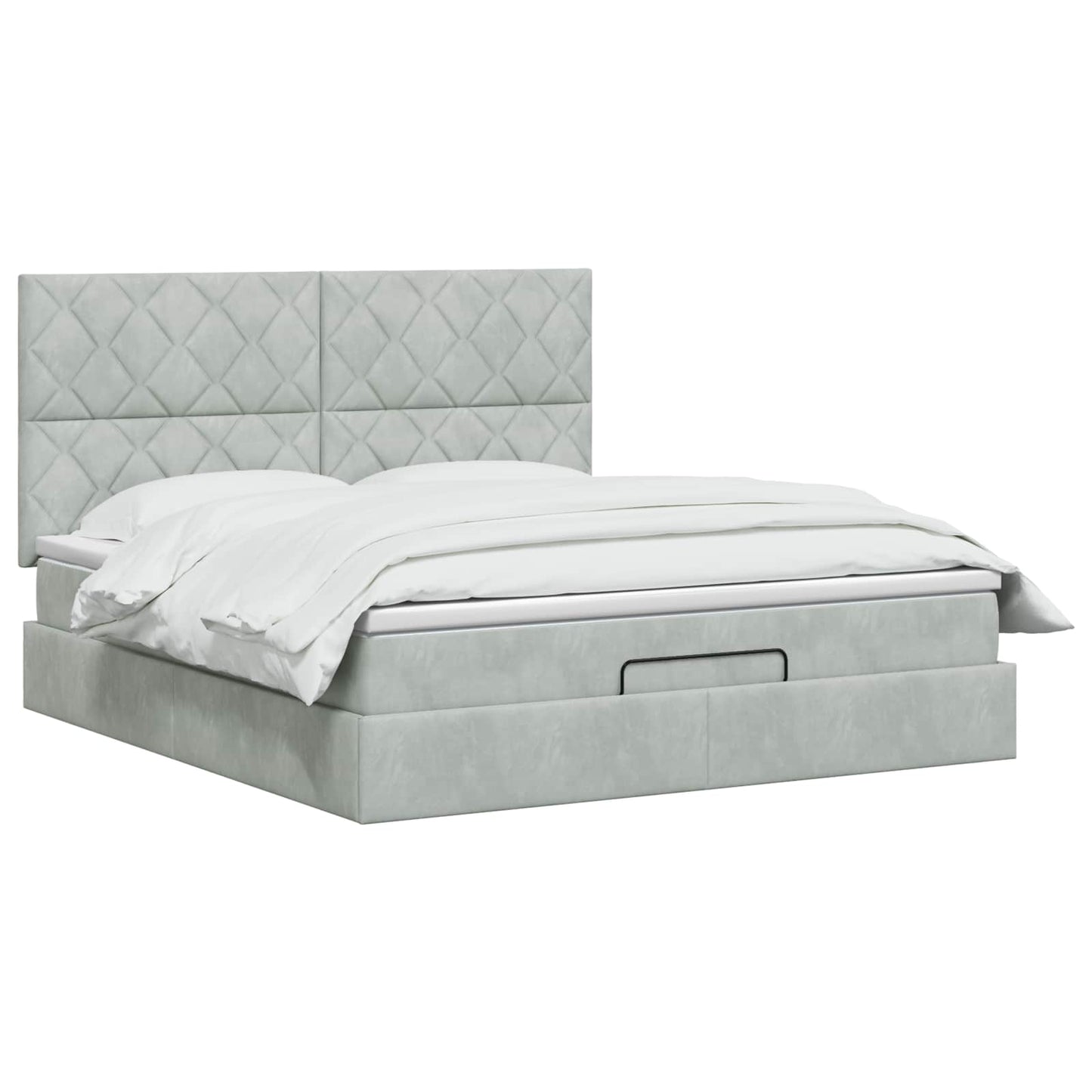 Ottoman bed met matras Lichtgrijs 180 x 200 cm Fluweel