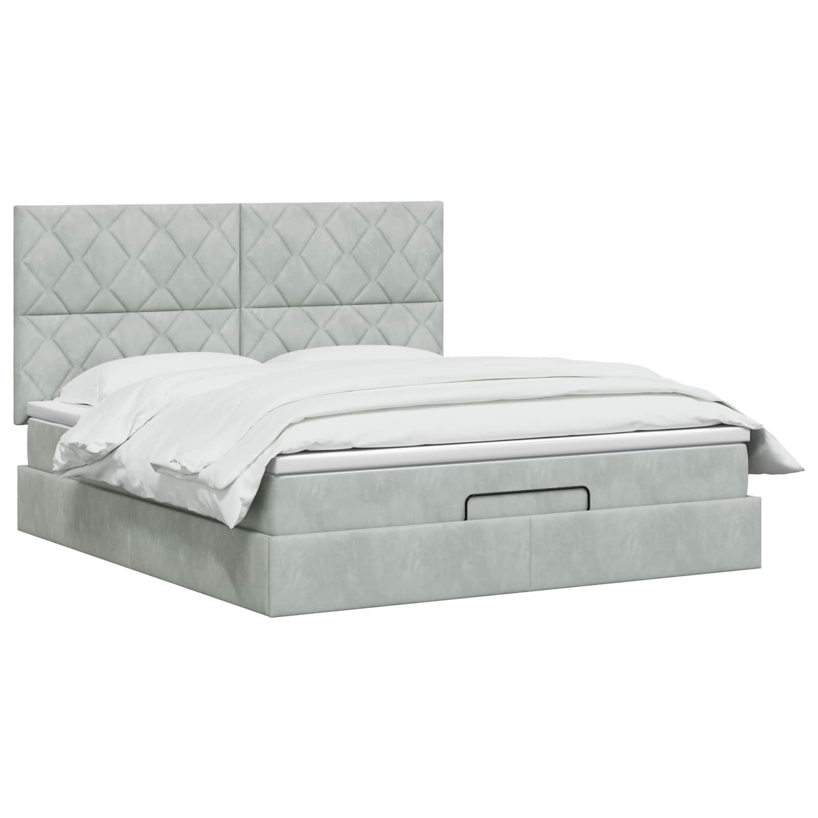Ottoman bed met matras Lichtgrijs 180 x 200 cm Fluweel