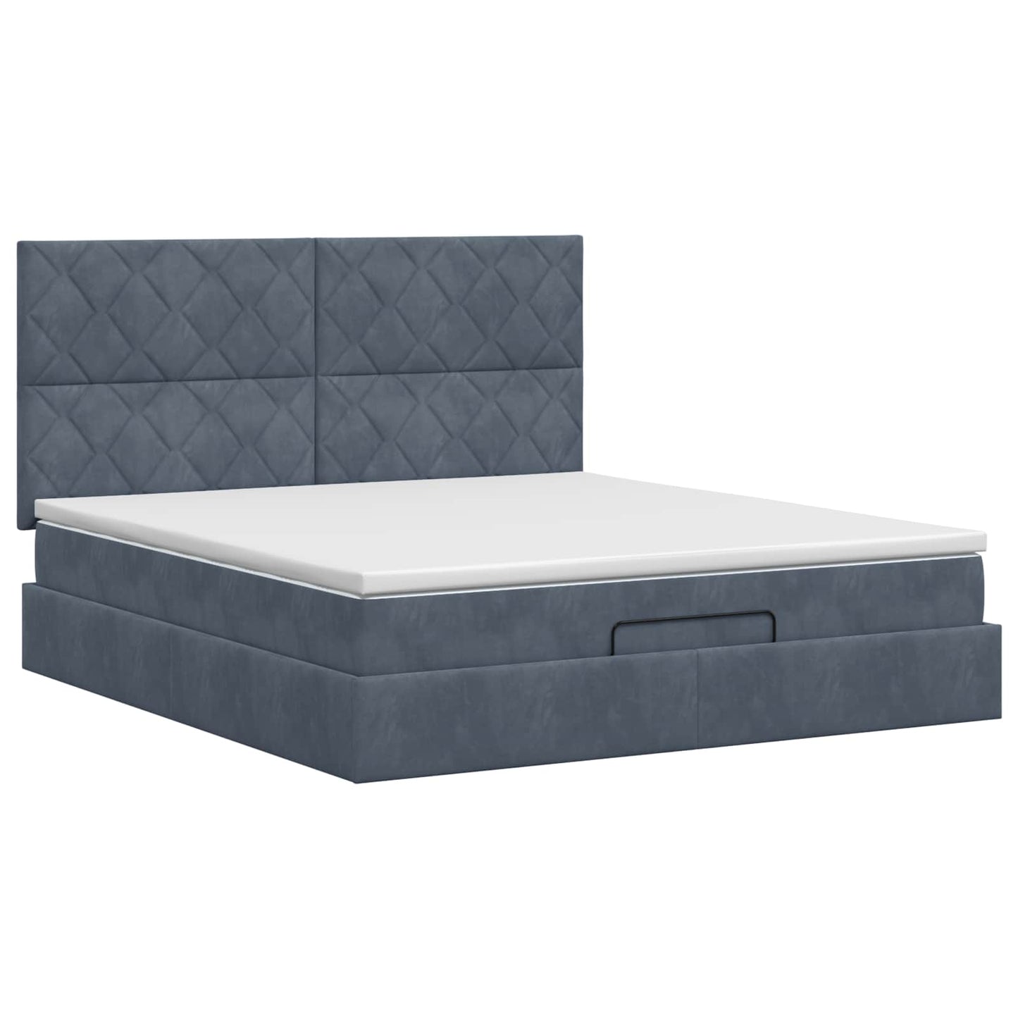 Ottoman bed met matras Donkergrijs 180 x 200 cm Fluweel
