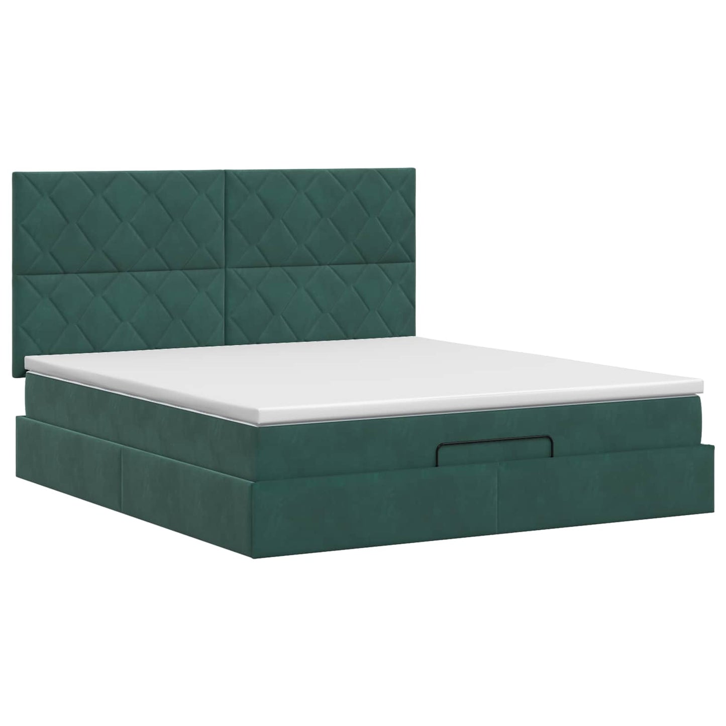 Ottoman bed met matras Donkergroen 180 x 200 cm Fluweel