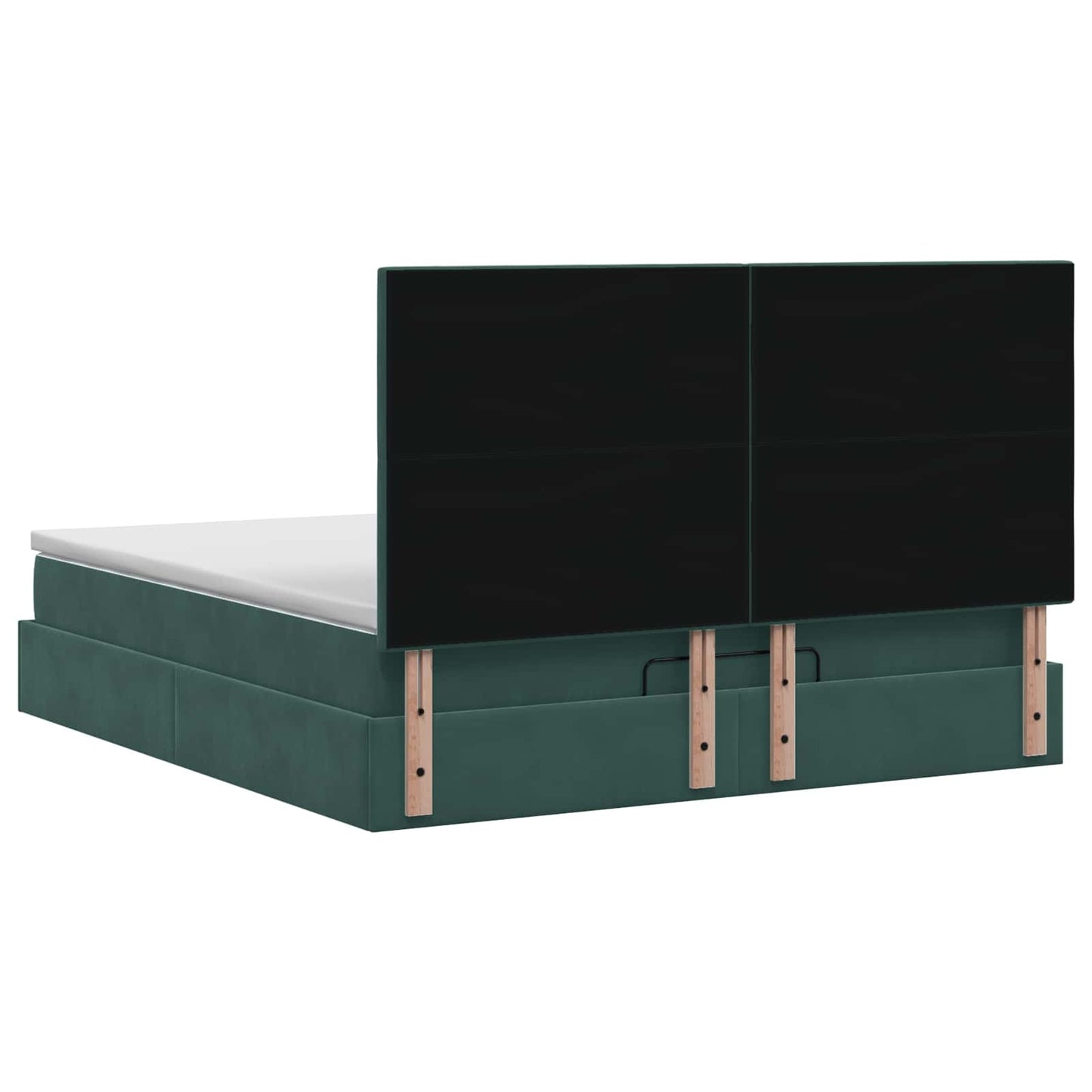 Ottoman bed met matras Donkergroen 180 x 200 cm Fluweel