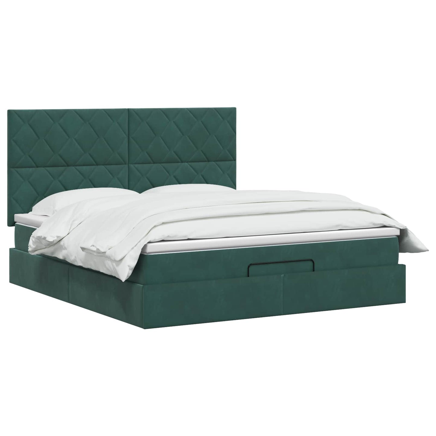Ottoman bed met matras Donkergroen 180 x 200 cm Fluweel