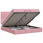 Ottoman bed met opbergruimte 180x200 cm roze fluweel