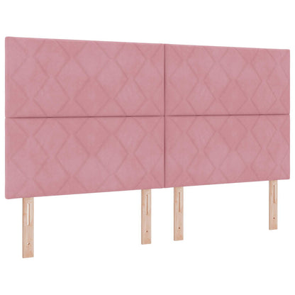 Ottoman bed met matras met hoofdeinde Roze 180 x 200 cm Fluweel