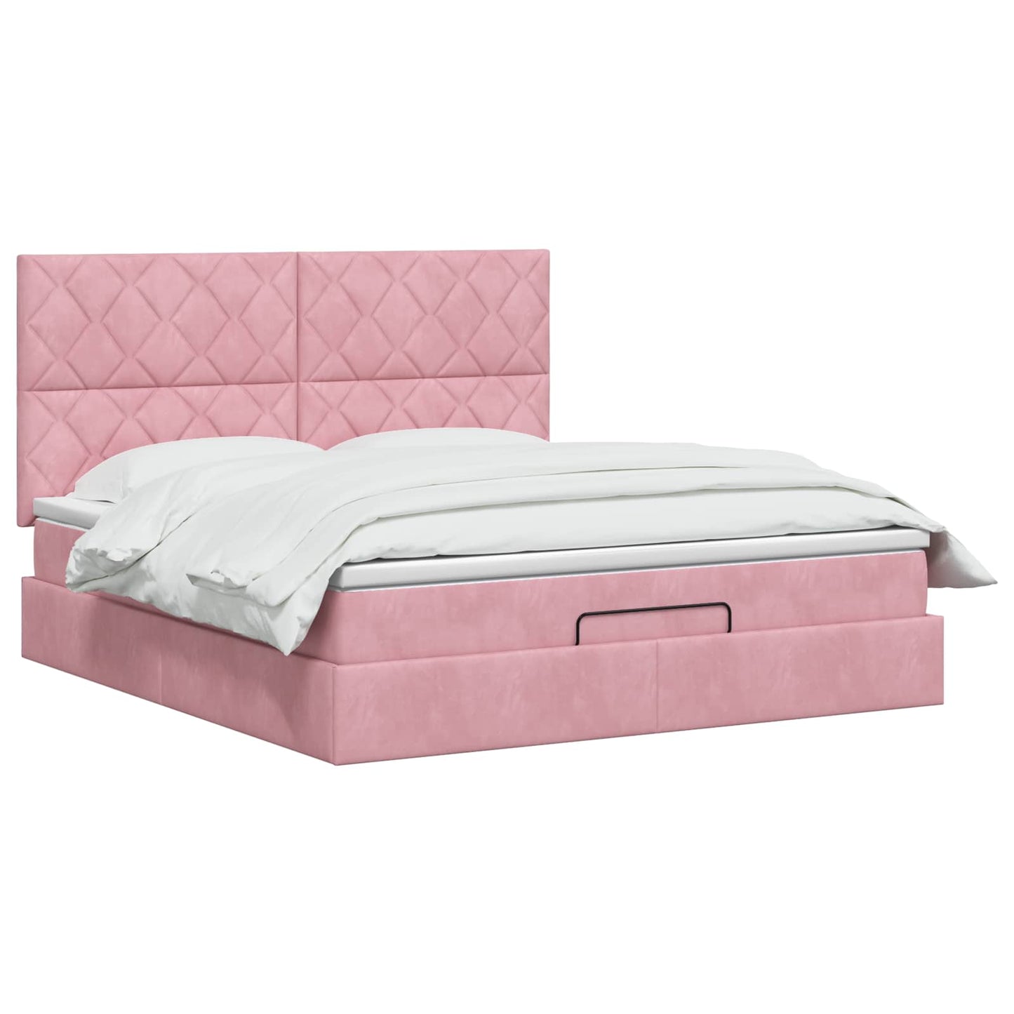 Ottoman bed met matras met hoofdeinde Roze 180 x 200 cm Fluweel