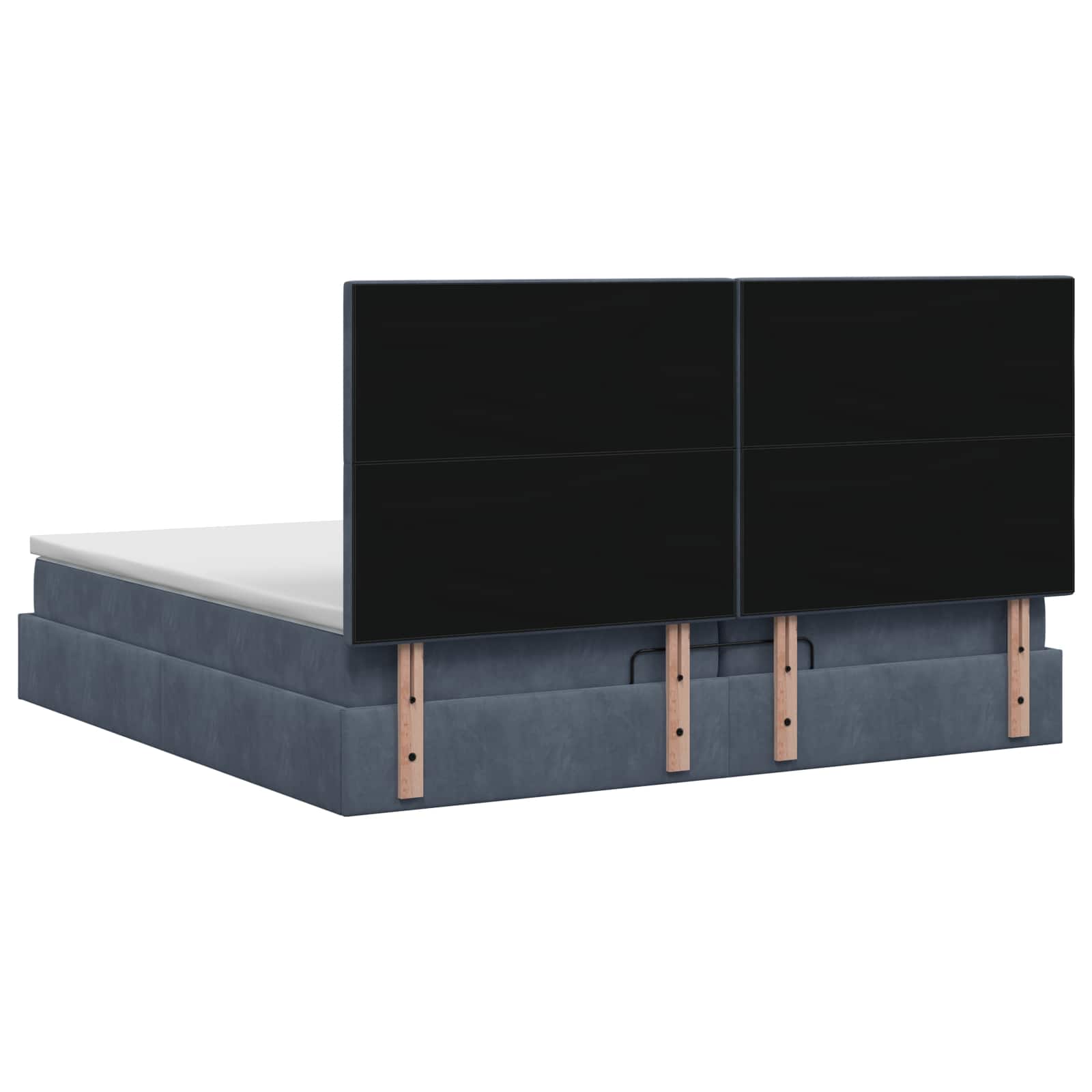 Ottoman bed met matras Donkergrijs 200 x 200 cm Fluweel