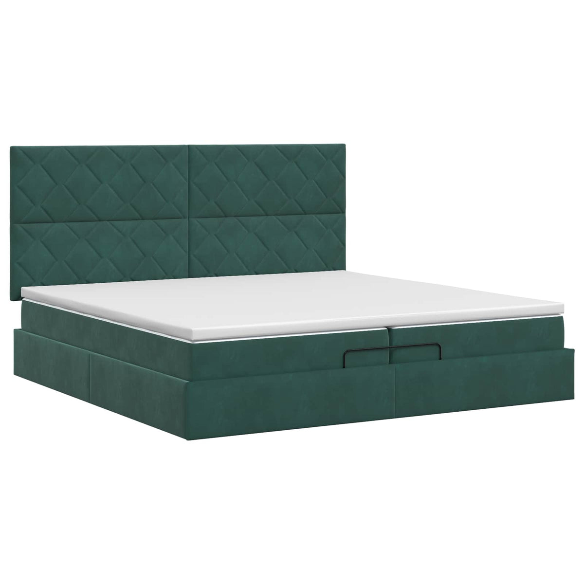 Ottoman bed met matras Donkergroen 200 x 200 cm Fluweel
