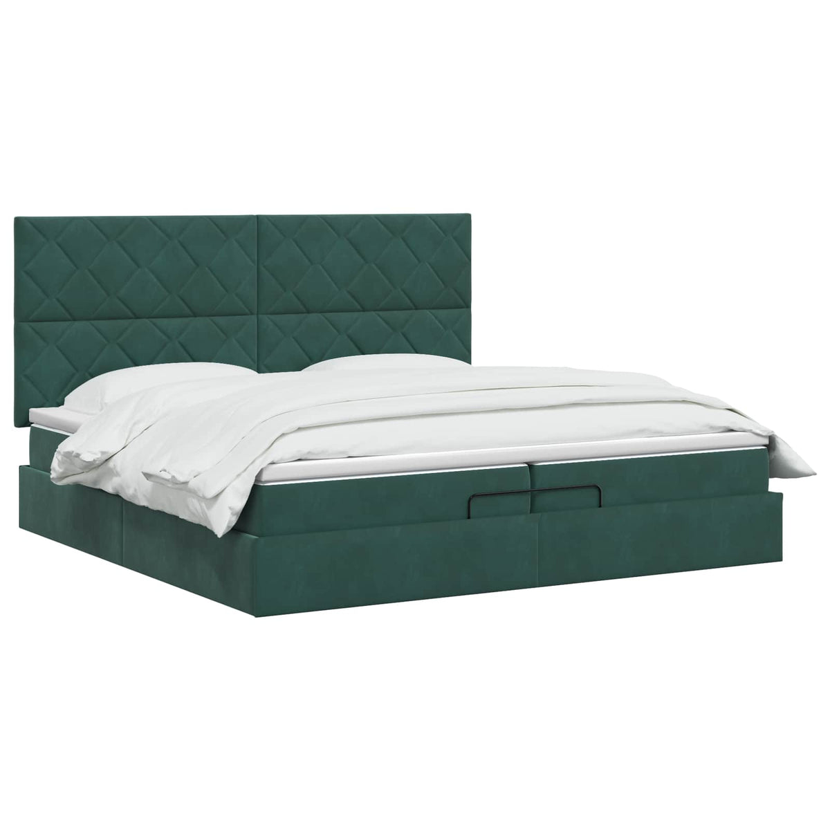 Ottoman bed met matras Donkergroen 200 x 200 cm Fluweel