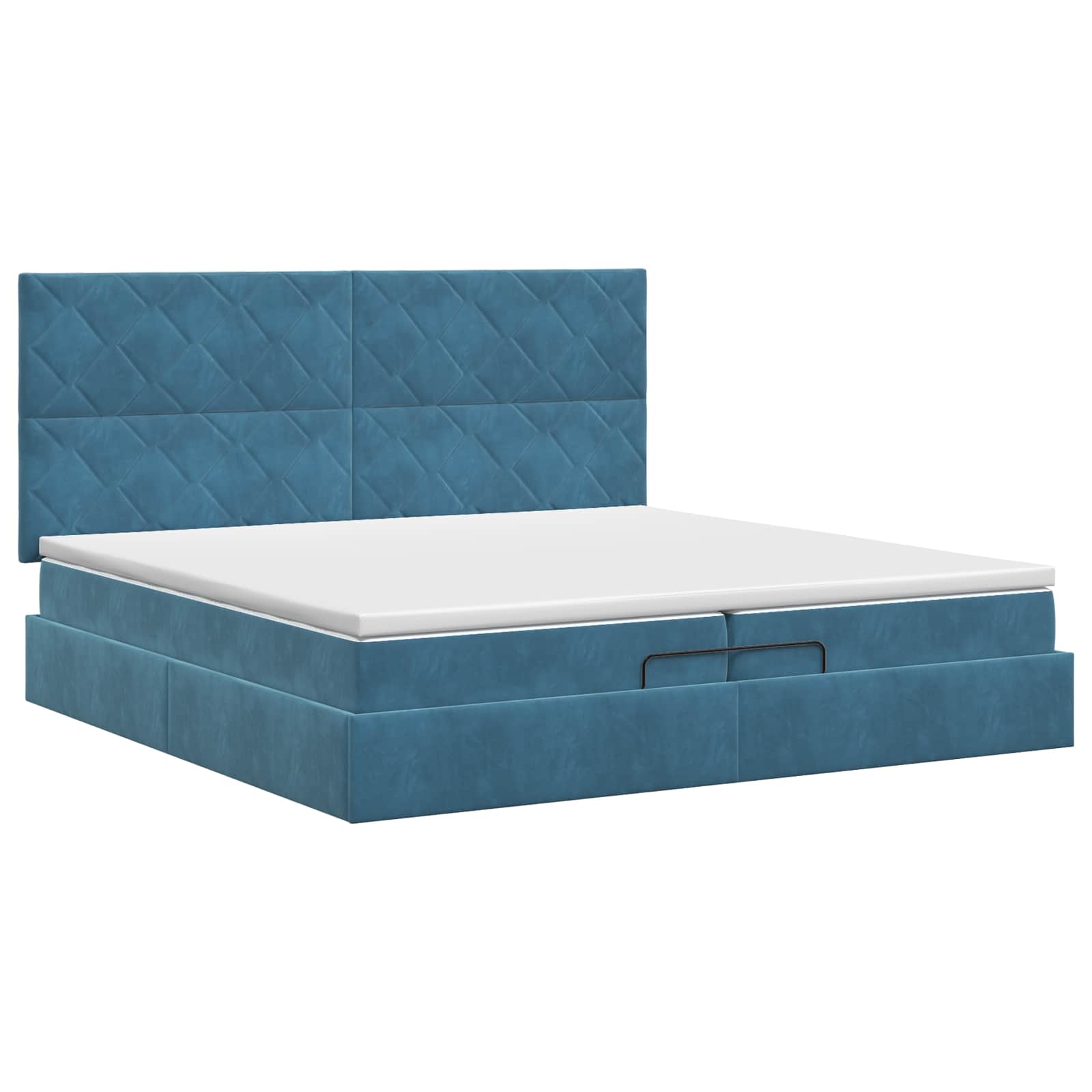 Ottoman bed met matras Donkerblauw 200 x 200 cm Fluweel