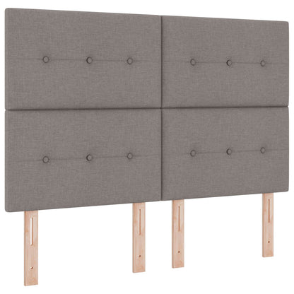 Ottoman bed met matras met hoofdeinde 2 st Taupe Stof
