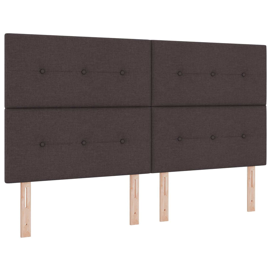 Ottoman bed met matras met hoofdeinde 2 st Donkerbruin Stof