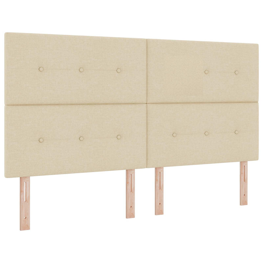 Ottoman bed met matras met hoofdeinde 2 st Crèmekleurig Stof