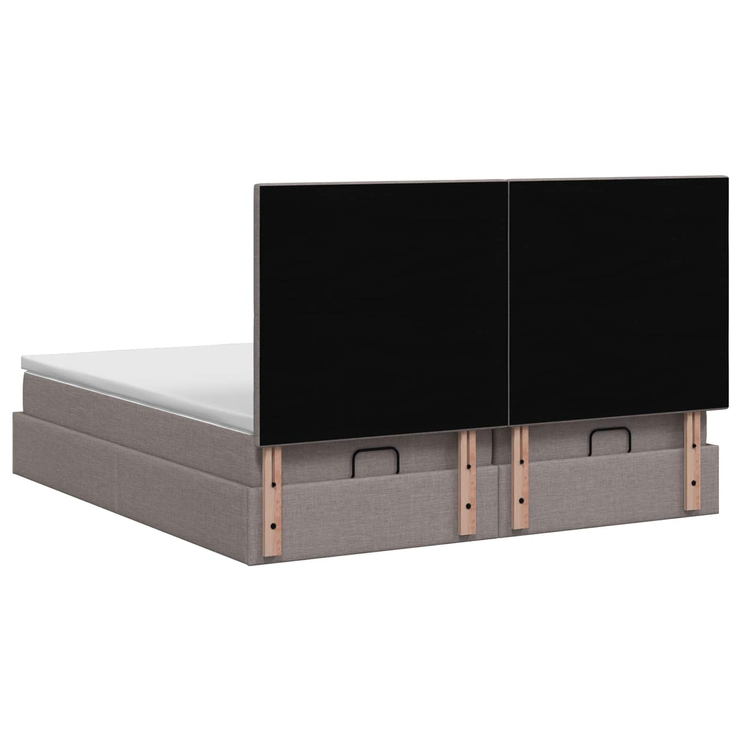 Ottoman bed met matras met hoofdeinde 2 st Taupe Stof