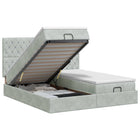 Ottomaans bed met opbergruimte lichtgrijs fluweel 160x200 cm