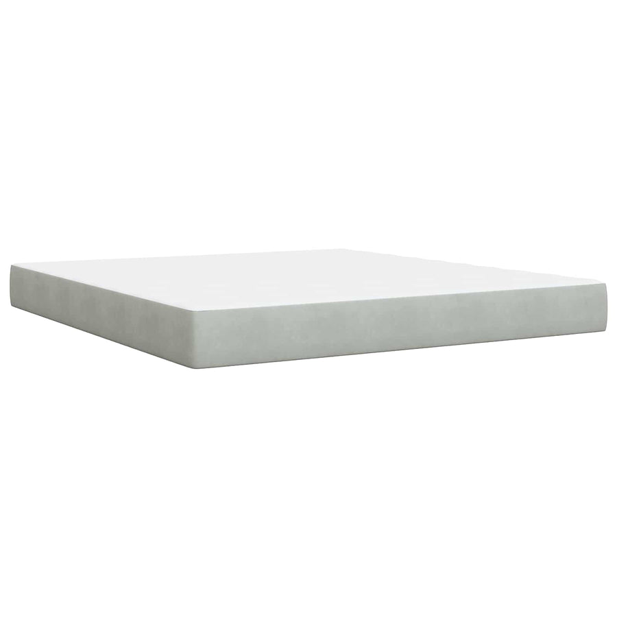 Ottoman bed met matras met hoofdeinde 2 st Lichtgrijs Fluweel