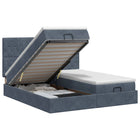 Ottoman bed 160x200 cm donkergrijs fluweel met opbergruimte