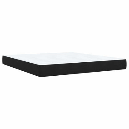 Ottoman bed met matras met hoofdeinde 2 st Zwart Fluweel