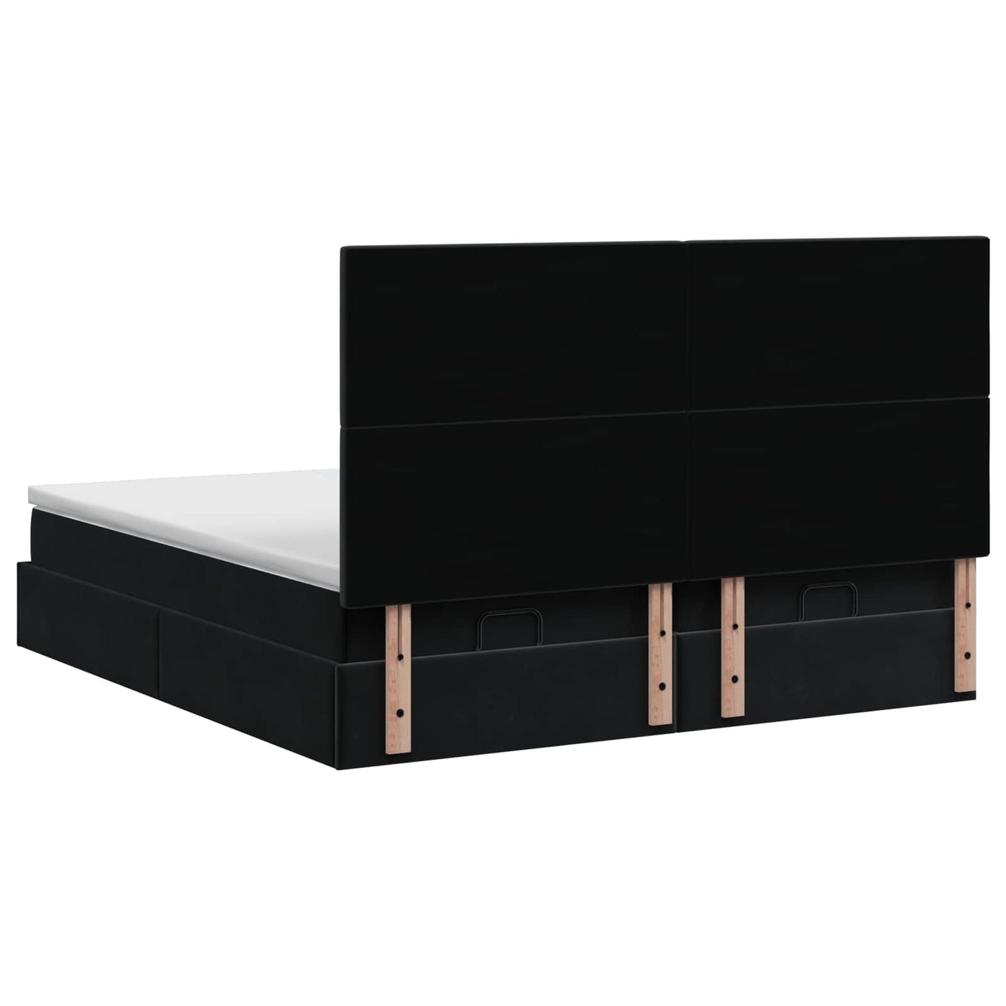 Ottoman bed met matras met hoofdeinde 2 st Zwart Fluweel