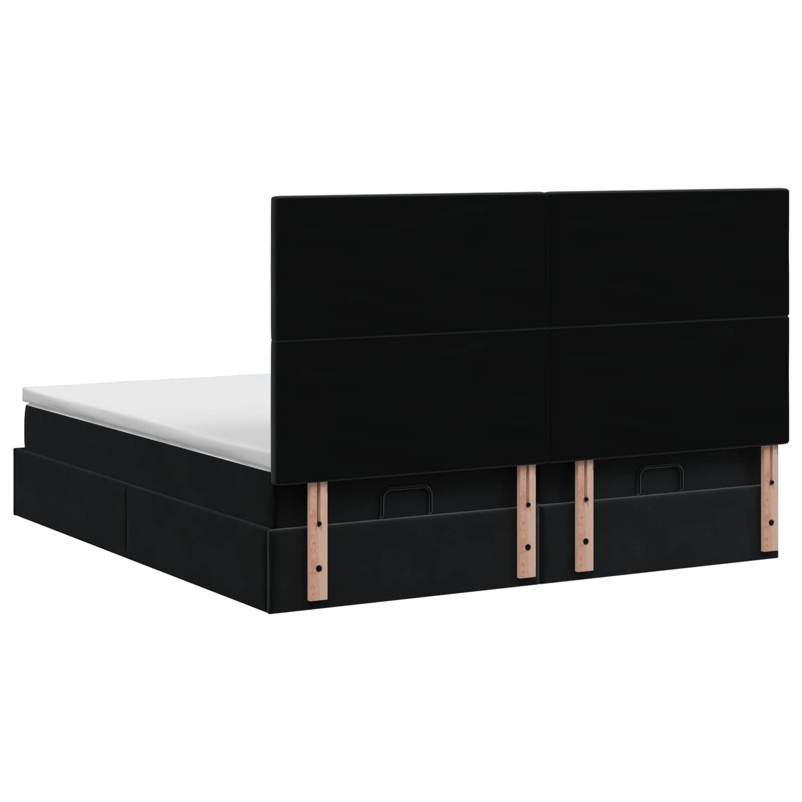 Ottoman bed met matras met hoofdeinde 2 st Zwart Fluweel