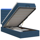 Ottoman Bed met Matrassen en LED Blauw 80 x 200 cm Stof