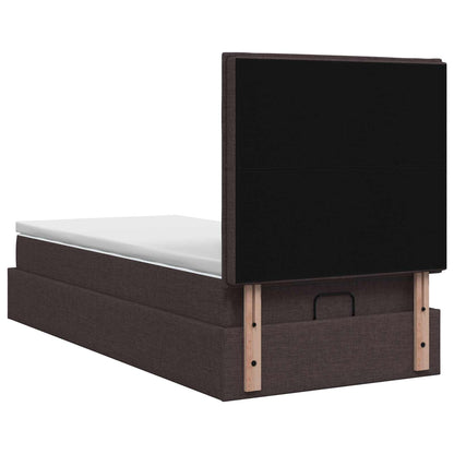 Ottoman Bed met Matrassen en LED Donkerbruin 90 x 200 cm Stof