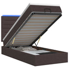 Ottoman Bed met Matrassen en LED Donkerbruin 100 x 200 cm Stof