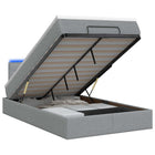 Ottoman Bed met Matrassen en LED Lichtgrijs 120 x 190 cm Stof