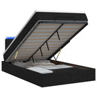 Ottoman bed 120x190 cm zwart met matras en LED