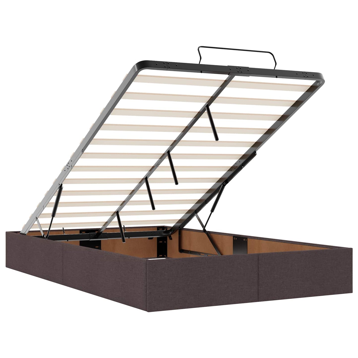 Ottoman Bed met Matrassen en LED Donkerbruin 120 x 190 cm Stof
